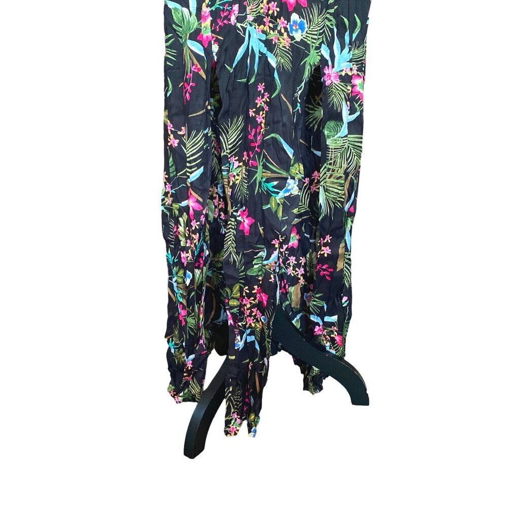 Floral garden printed ruffled summer coastal maxi dress cover up women‎ Small - Picture 10 of 12